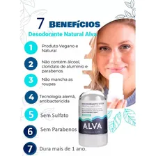 Kit 4 Desodorante Stick Cristal Sensitive Natural Alva 60g Foto mini  2