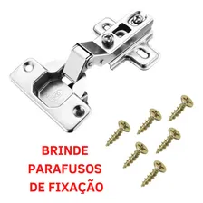 Kit 4 Dobradiça Armário Cozinha 35 Mm Curva + Parafusos Foto  mini 1