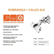 Kit 4 Dobradiça Armário Cozinha 35 Mm Curva + Parafusos Foto mini  3