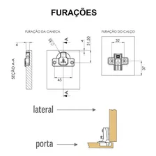 Kit 4 Dobradiça Armário Cozinha 35 Mm Curva + Parafusos Foto mini  2