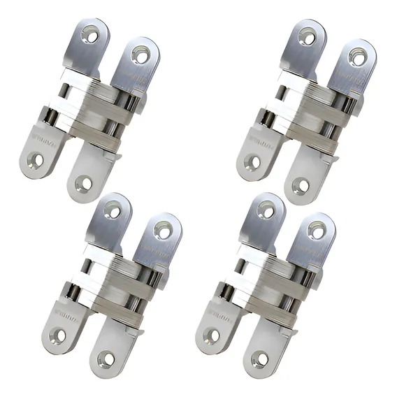 Kit 4 Dobradiça InvisÃvel 70x16mm Cromo Escovado Hafele Foto 1