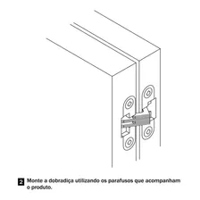 Kit 4 Dobradiça InvisÃvel 70x16mm Cromo Escovado Hafele Foto mini 3