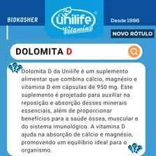 Kit 4 Dolomita D Cálcio Magnésio 950mg 120 Cáps Unilife Vit Sabor Natural Foto mini 3