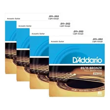 Kit 4 Encordoamentos Violao Aco Daddario Ez910 011 Foto mini 1