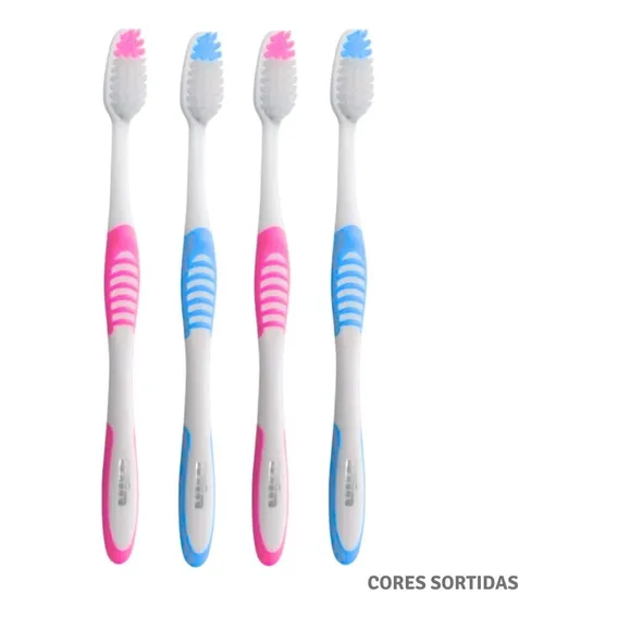 Kit 4 Escovas Dentais Cerdas Onduladas Média Klin Sortidas Foto 1