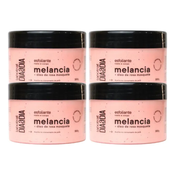 Kit 4 Esfoliantes Creme Melancia Com Argila Branca Labotrat Foto 1