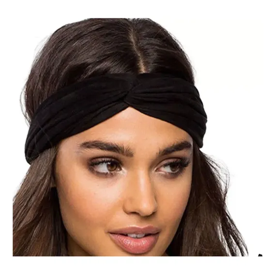 Kit 4 Faixa Para Cabelo Headband Modelo Turbante Atacado Cor Preto Foto 1