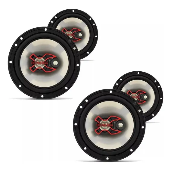 Kit 4 Falantes 6' Triaxial 200w Rms Polo Golf Voyage Fox Cor Vermelho Foto 1
