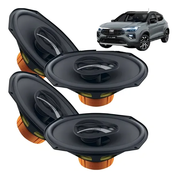 Kit 4 Falantes Hertz Triaxial 6x9 Dcx690 180w Fiat Pulse Cor Preto Foto 1