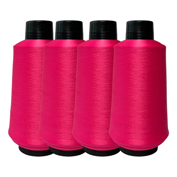 Kit 4 Fio Overloque 500g - Colorido - Costura Em Overloque Cor Pink Foto 1