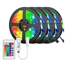 Kit 4 Fita Rgb 5050 Super Led Ip65 60led/m 12v 5m Alto Brilho Nvc Foto mini 1