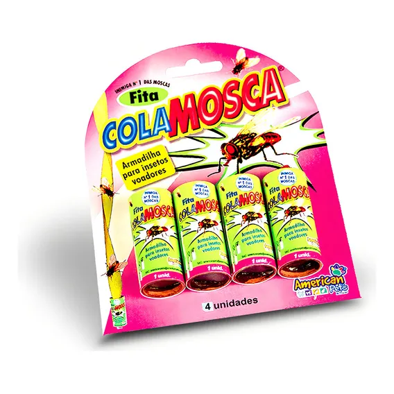 Kit 4 Fita Rolo Cola Mosca Mosquito Armadilha Para Mosca Foto 1