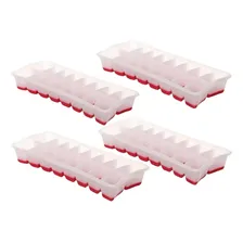 Kit 4 Formas De Gelo Flexivel Plastico Sanremo Cor Vermelho Foto  mini 1