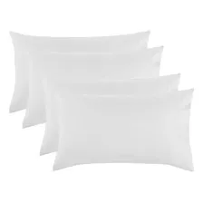 Kit 4 Fronhas 100% Algodão Toque Acetinado 50x70 Branco Foto mini 2