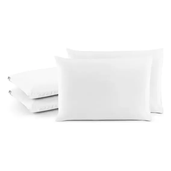 Kit 4 Fronhas 100% Algodão Toque Acetinado 50x70 Branco Foto 1