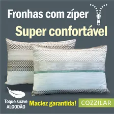 Kit 4 Fronhas Avulsas Para Travesseiro Malha Estampada 100% Algodão Toque Macio Com Zíper Hotel Pousada Cor Modelo 9 Cozzilar Foto mini  3
