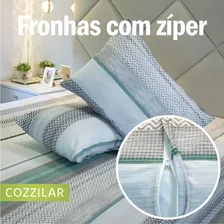 Kit 4 Fronhas Avulsas Para Travesseiro Malha Estampada 100% Algodão Toque Macio Com Zíper Hotel Pousada Cor Modelo 9 Cozzilar Foto mini  2