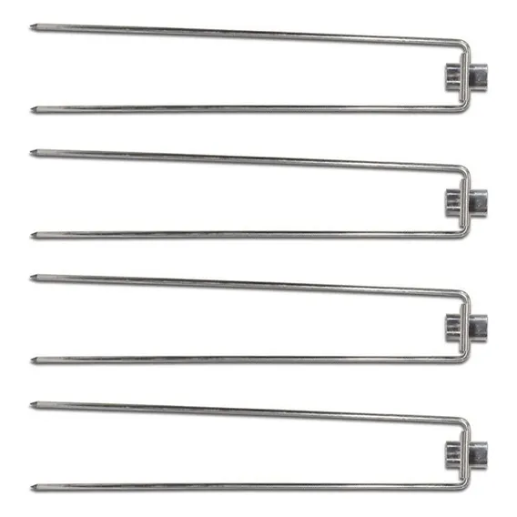 Kit 4 Garfos Duplo Com Trava Inox Para Espeto Simples 4,5mm Foto 1
