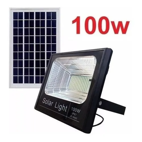 Kit 4 Holofote Refletor 100w Prova D'àgua Energia Solar Foto 1
