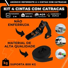 Kit 4 Jogos Cinta Catraca De Amarração Suporta Cargas 800kg Com 5 Metros ATMAS Foto mini 4