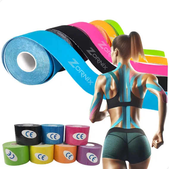 Kit 4 Kinesio Tape Fita Bandagem Funcional Cores Sortidas Fita Kinesio Tape Muscular Fisioterapia Bandagem Taping Foto 1
