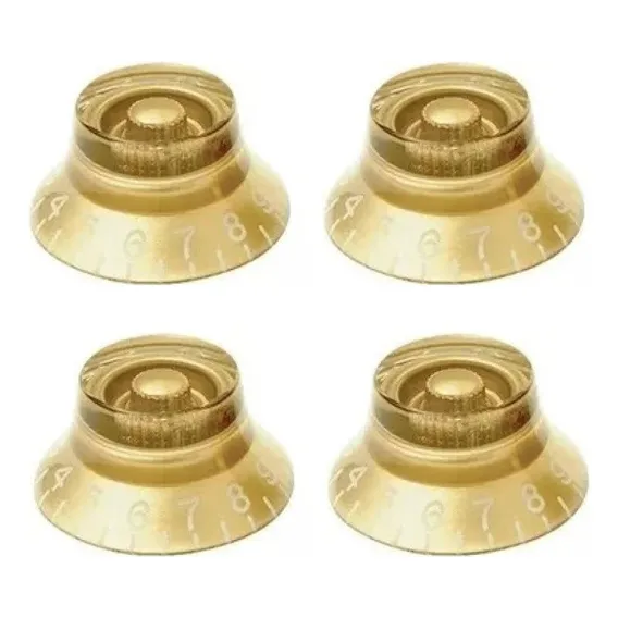 Kit 4 Knob Dourado Inclinado Guitarra Baixo Les Paul Sg Prs Foto 1