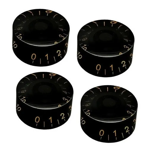 Kit 4 Knob Preto Dourado Para Guitarra Baixo Les Paul Sg Prs Foto 1