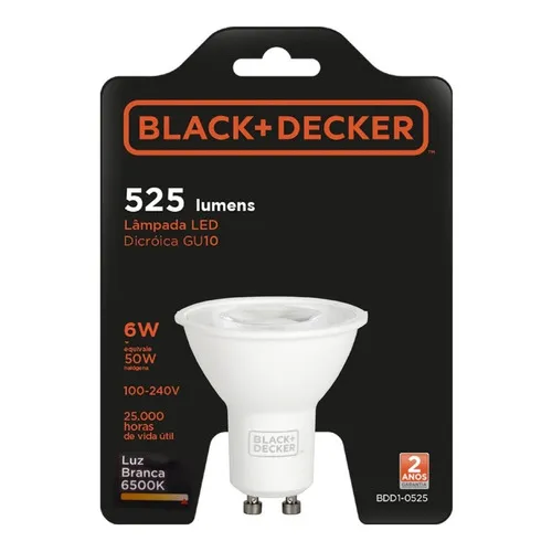 Kit 4 Lampada Led Dicroica Gu10 6w Black + Decker Mr16 Foto 1