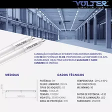 Kit 4 Lâmpada Led Tubular Volter 9w T5 55cm G5 Bivolt Branco Frio 6500k 950lm Foto mini  3