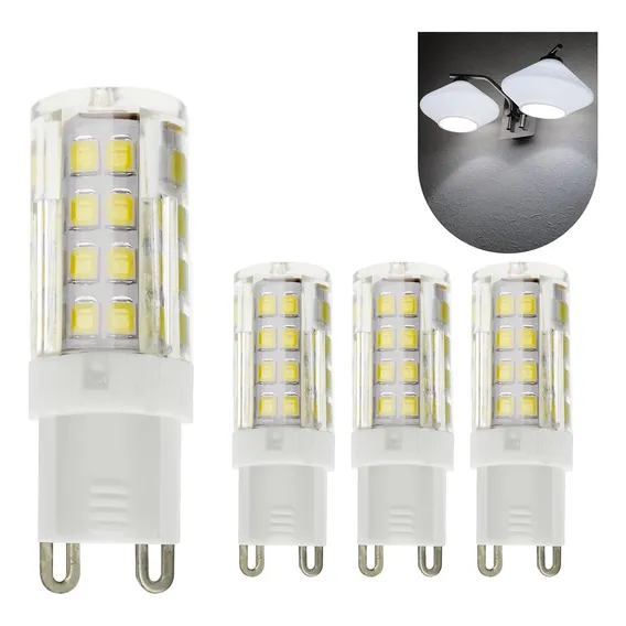 Kit 4 Lâmpadas Halopim G9 7w Bivolt Branco Frio 6000k Led Luz Branco-frio 110v 220v - Bivolt Foto 1