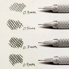 Kit 4 Lapiseiras Pentel Graphgear 500 0.3,0.5,0.7,0.9 Cor Prateado Foto mini 4