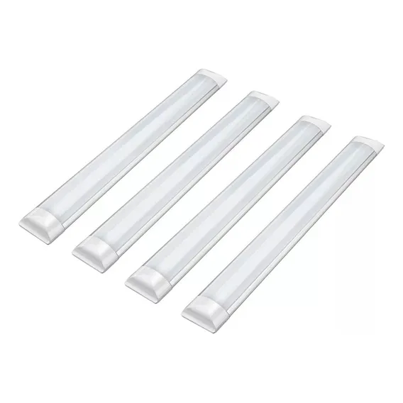 Kit 4 Led Tubular Slim 60cm Luz Neutra 4000k Bivolt 18w Luz Branco-neutro 127/220v Foto 1