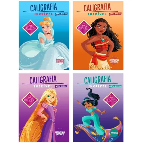 Kit 4 Livros Didáticos Caligrafia IncrÃvel Princesas Disney Foto 1