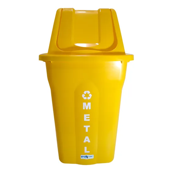 Kit 4 Lixeiras Com Tampa Basculante Amarela 60 L Santana Foto 1