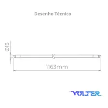 Kit 4 Lâmpada Led Tubular Volter 18w T5 115cm G5 Bivolt Branco Quente 3000k 1900lm Foto mini 4