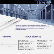 Kit 4 Lâmpada Led Tubular Volter 18w T5 115cm G5 Bivolt Branco Quente 3000k 1900lm Foto mini 3