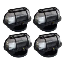 Kit 4 Luminária Arandela A Prova De Vapor Em AlumÃnio Estrutura Preto 127/220v Foto mini 1