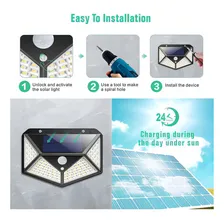 Kit 4 Luminária Solar Parede 40 Leds 12w C/ Sensor Movimento Cor Preto Foto mini 4