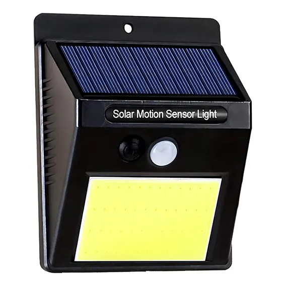 Kit 4 Luminária Solar Parede 48 Led Sensor Movimento Externa Cor Preto Foto 1