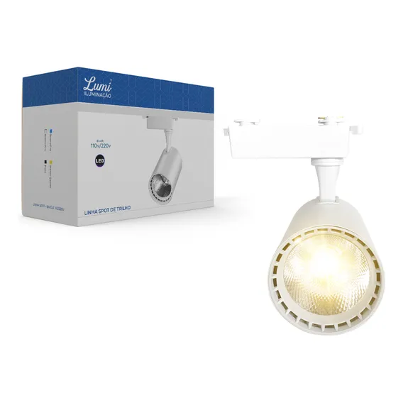 Kit 4 Luminária Spot Trilho Led 7w Branco Cor Da Luz Branco Quente Foto 1