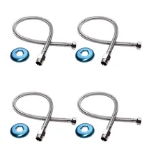 Kit 4 Mangueira Engate Flexível Aço Inox 60 Cm 1/2 Entrada Soft Inox Foto  mini 1