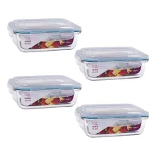 Kit 4 Marmitas Fitness Hermética Vidro Retangular 1040ml Foto mini 1