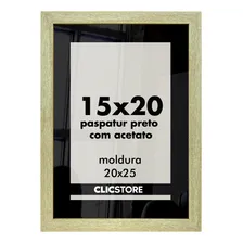 Kit 4 Moldura 15x20 Preto Paspatur Quadro Acetato Foto Sala Cor Carvalho Foto  mini 1