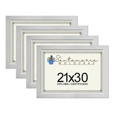 Kit 4 Molduras Porta Diploma Certificado A4 21x30 Branco Foto mini 1