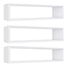 Kit 4 Nicho Retangular 60x15x10p Branco Mdf Decorativo Foto  mini 1