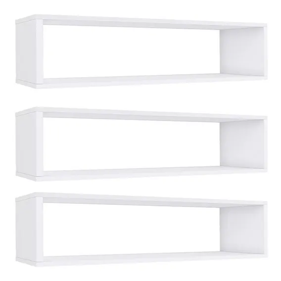 Kit 4 Nicho Retangular 60x15x10p Branco Mdf Decorativo Foto 1