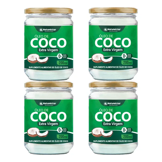 Kit 4 Óleo De Coco Extra Virgem Natunéctar 200ml Foto 1