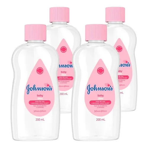 Kit 4 Óleo Puro Hidratante Johnson's Baby Hidratação 200ml Foto 1