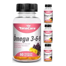 Kit 4 Omega 3-6-9 1000mg Linhaça, Uva, Prímula C/ 60 Caps Sabor Sem Sabor Foto mini 1