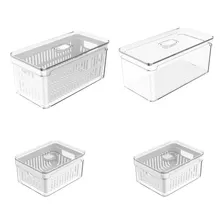 Kit 4 Organizadora Geladeira Frutas Verduras Com 5l E 2,2l Foto mini 1